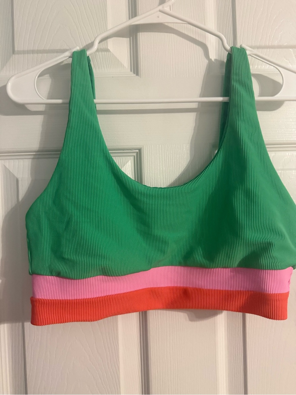 Beach Riot Colorblock Ribbed Bikini Set Green Pink Orange Size XL/L - Picture 2 of 5